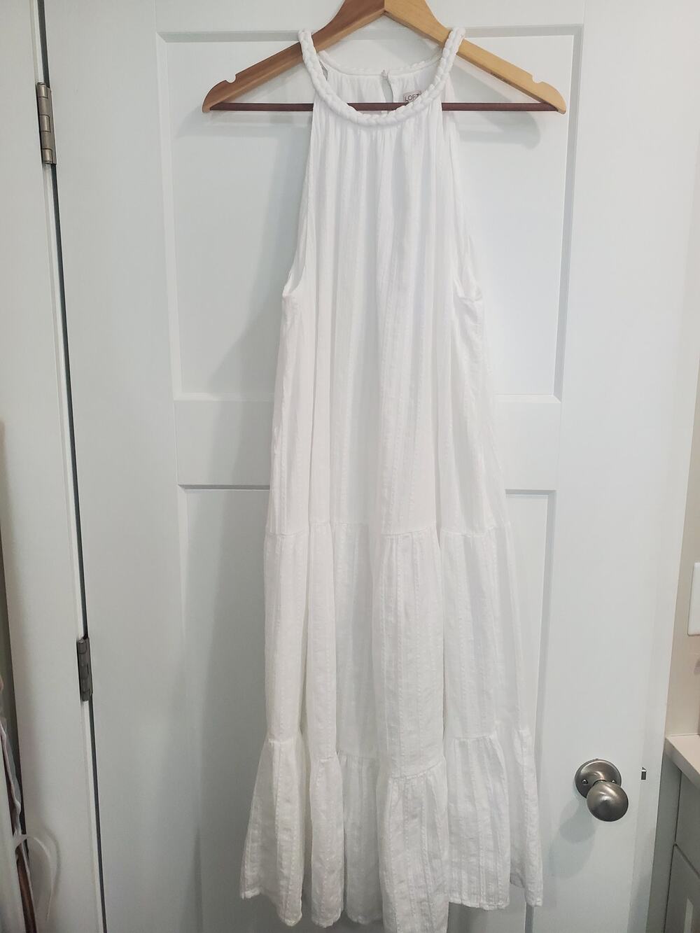 Loft Beach Tiered Halter Midi Dress size Large